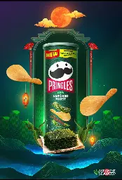 Snack Khoai Tây Pringles Nori Seaweed (Hộp 102g) image