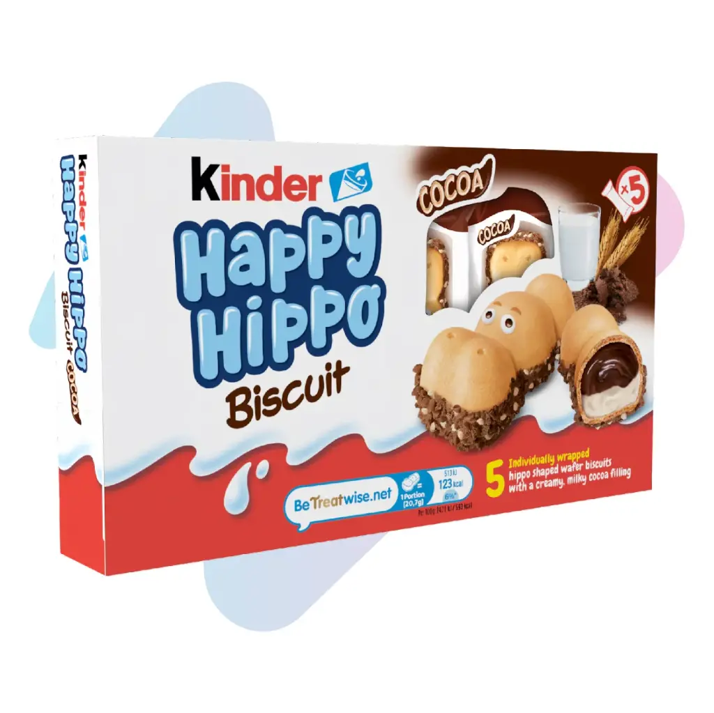 Kinder Happy Hippo Cocoa Cream Biscuits (3.65oz Box)