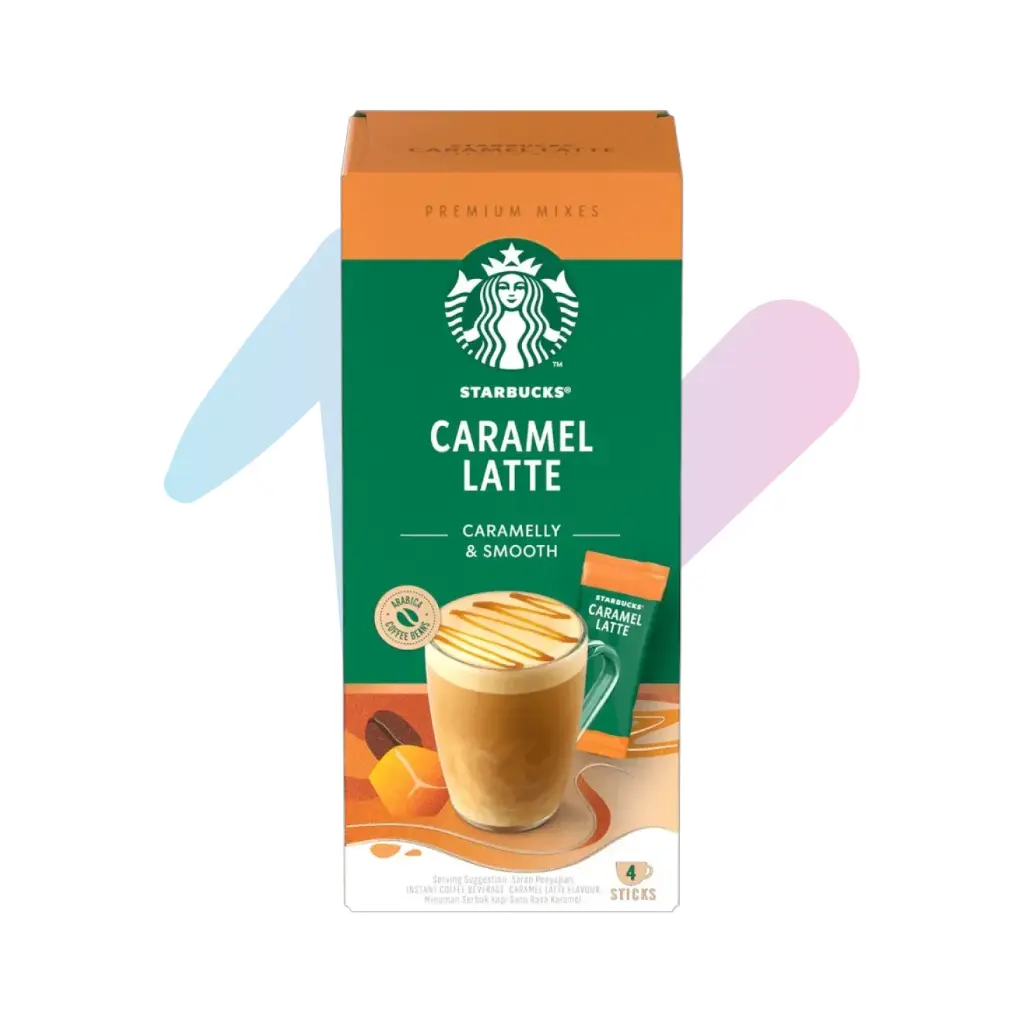 Bột Cà Phê Starbucks Premium Mixes Caramel Latte (Hộp 92g - 4 Gói)