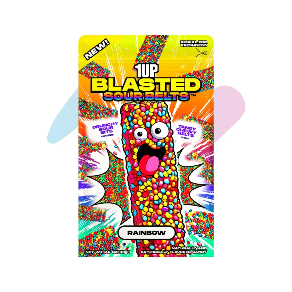 1UP Blasted Sourbelts Rainbow (3.5oz Pack)