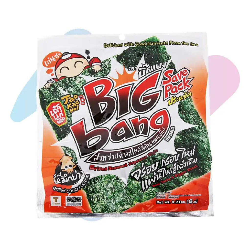 Taokaenoi BIG BANG Grilled Seaweed Grilled Squid (0.21 oz pack)