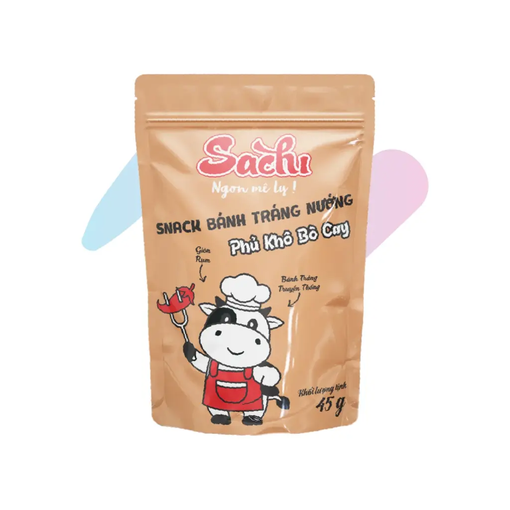 SACHI Grilled Rice Paper Snack with Spicy Beef Jerky (1.59oz Pack)
