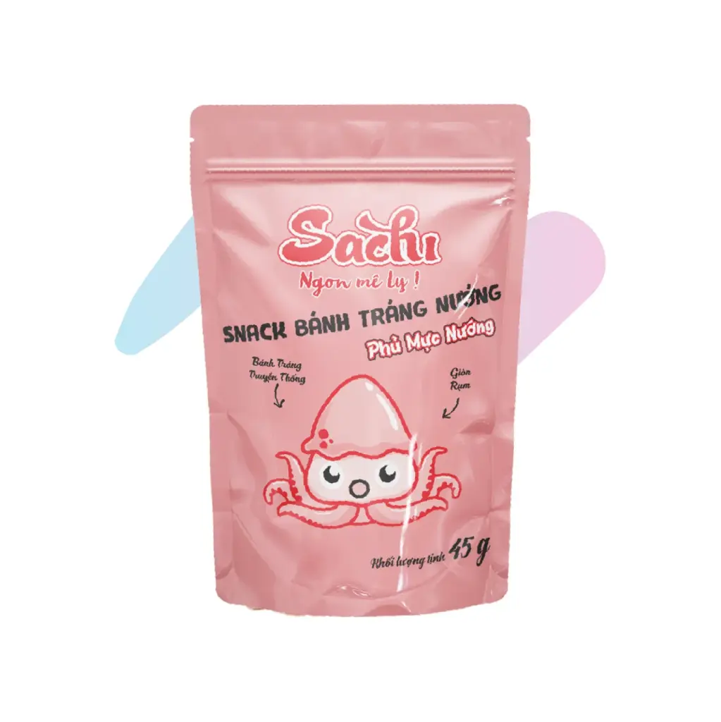 SACHI Grilled Rice Paper Snack with Grilled Squid (1.59oz Pack)