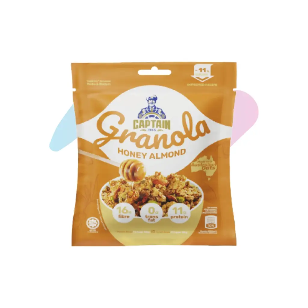 Ngũ Cốc Granola Captain Oats Mật Ong Hạnh Nhân (Gói 40g)