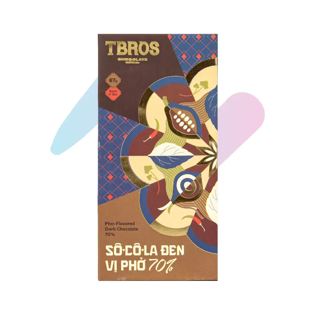 Socola Đen Vị Phở 70% Thượng Hạng Địa Phương TBROS (Thanh 67g)