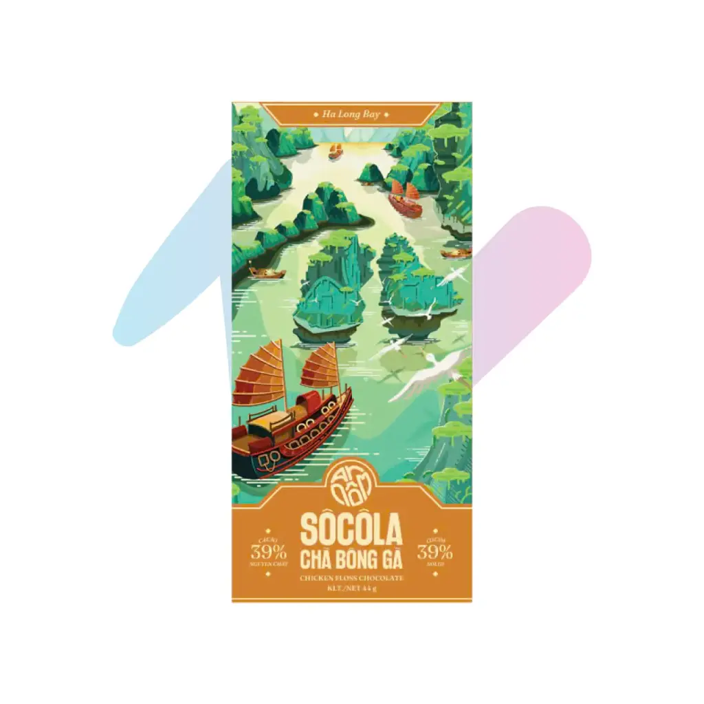 TBROS An Nom Chicken Floss Chocolate 39% (1.55oz Bar - Tourist Version)