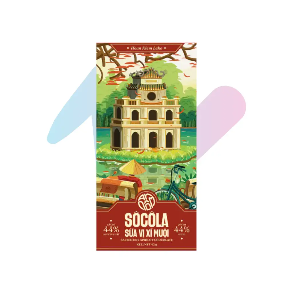 TBROS An Nom Salted Dry Apricot Milk Chocolate 44% (1.55oz Bar - Tourist Version)