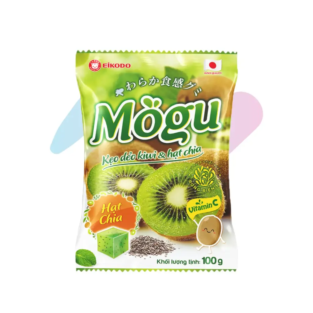 EIKODO Mogu Kiwi & Chia Seed Chewy Candy (3.53oz Pack)