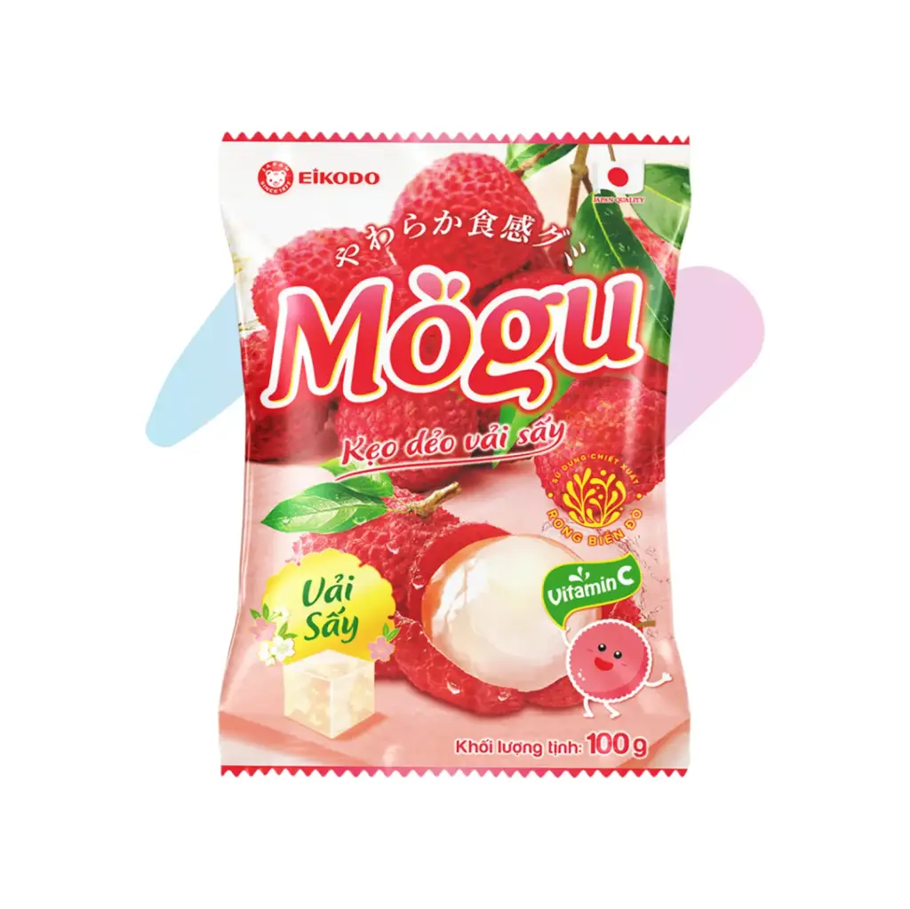 Kẹo Dẻo Mogu EIKODO Vải Sấy (Gói 100g)