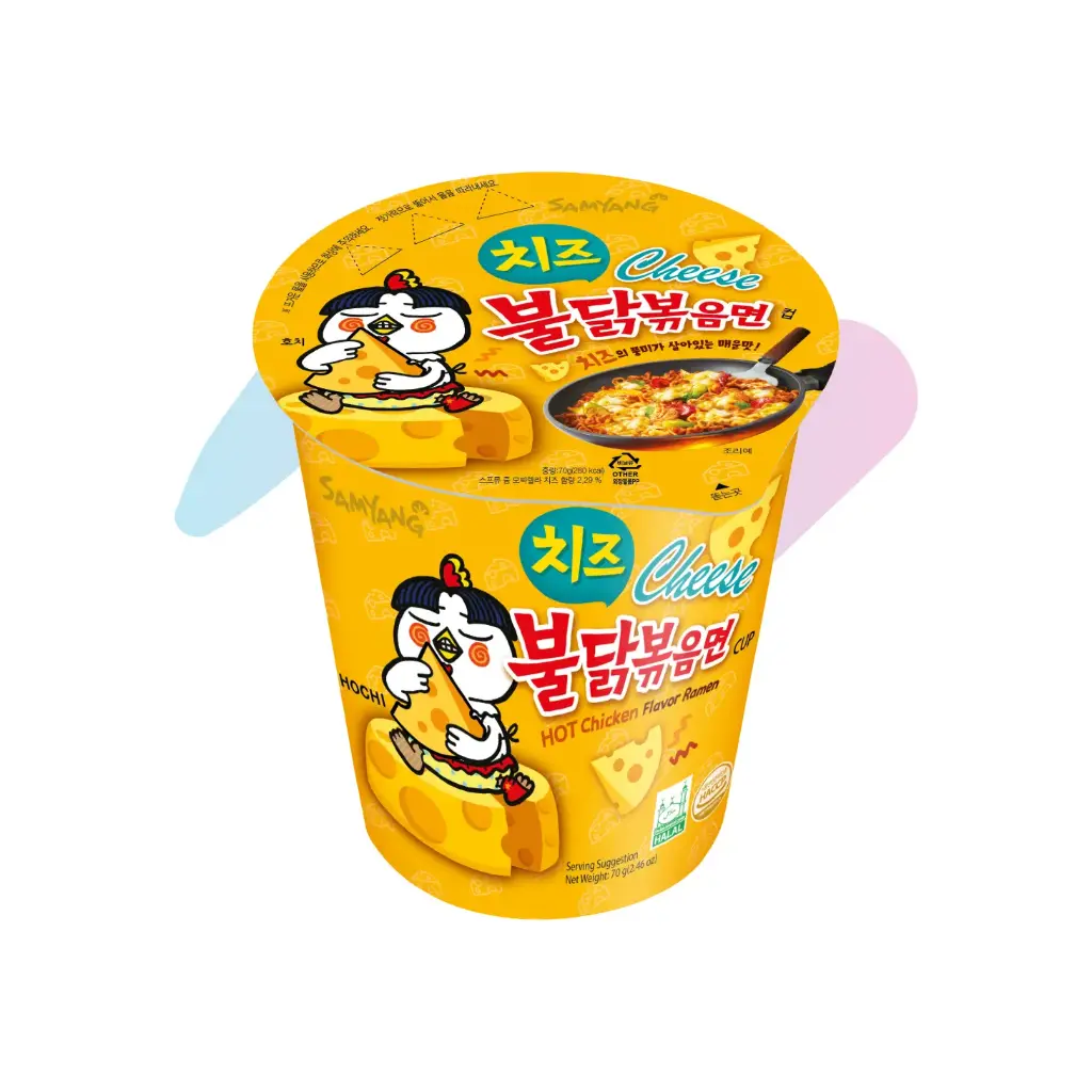 Samyang Hot Chicken Ramen Cheese Flavor Cup (2.47oz Cup)