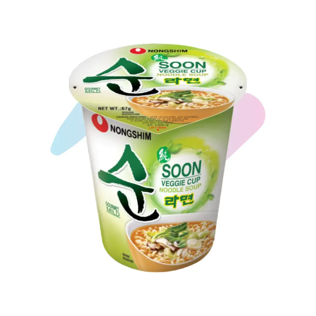 Nongshim Soon Veggie Cup Noodle Soup (2.4oz Cup)