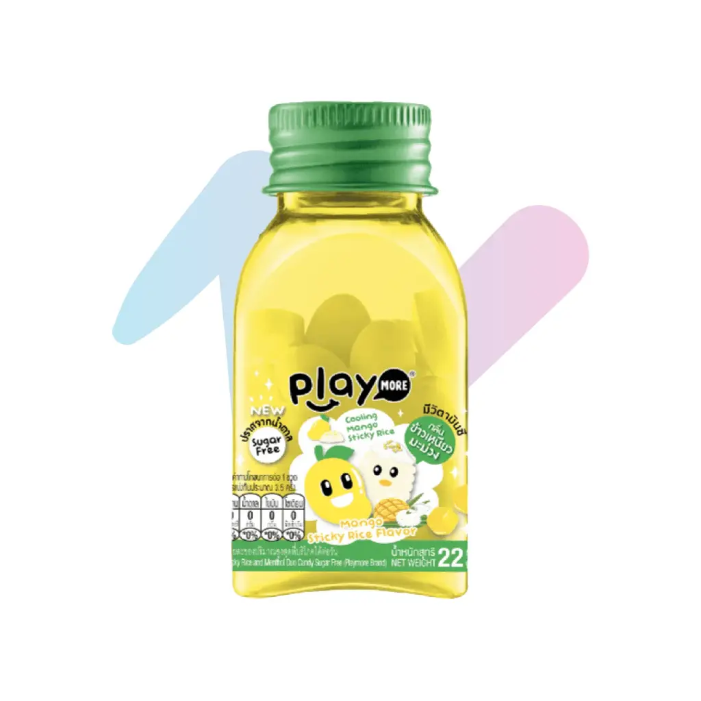 Kẹo The Không Đường Playmore Vị Xôi Xoài (Hũ 22g)