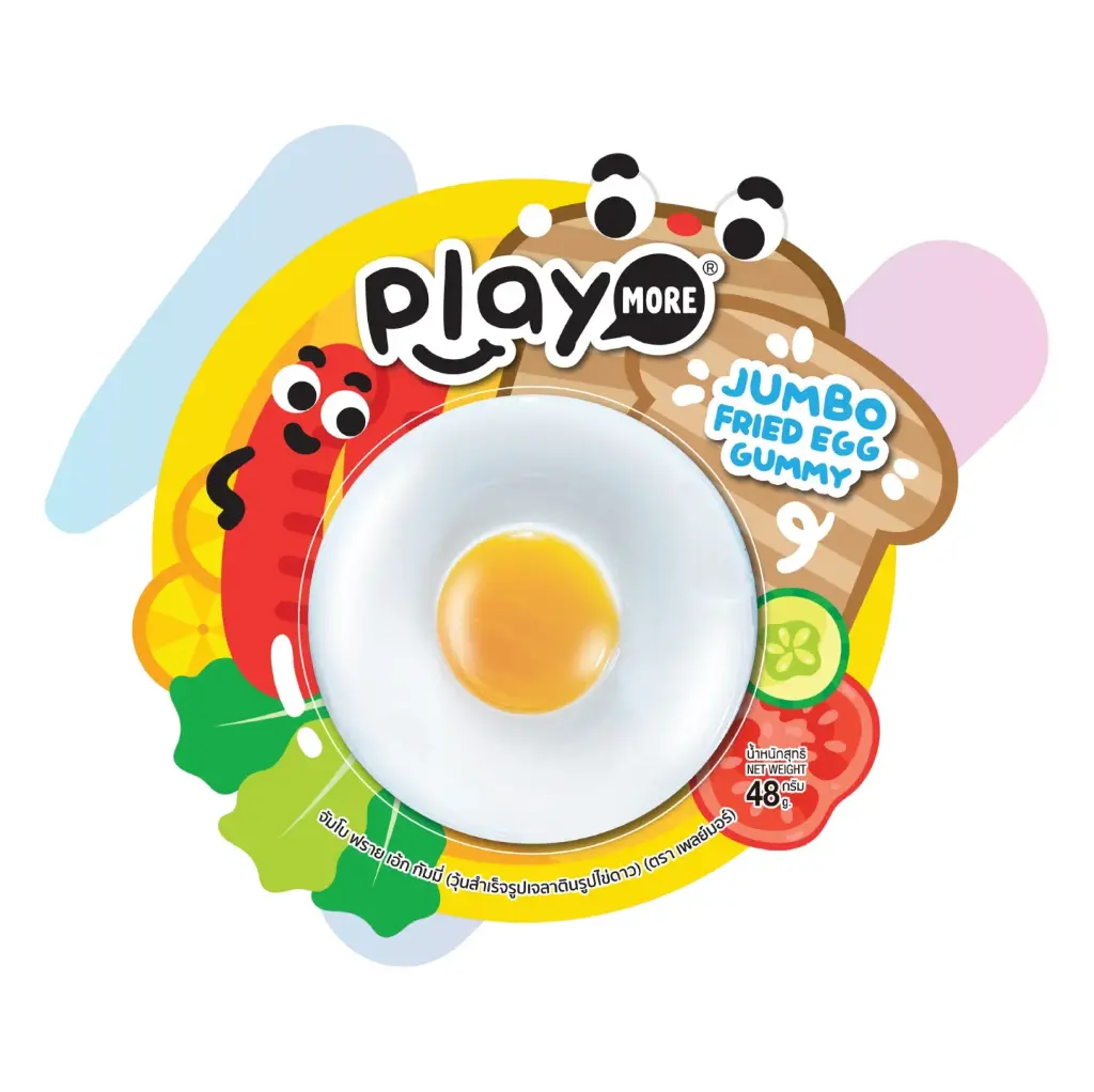 Playmore Jumbo Fried Egg Gummy (1.7oz Pack)