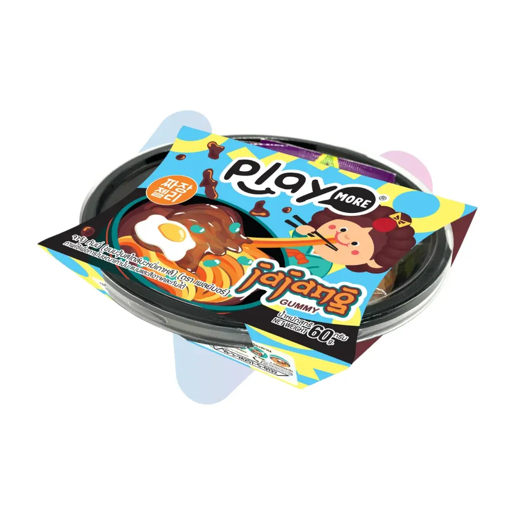 Playmore Black Bean Noodles Jajang Gummy (2.12oz Box)