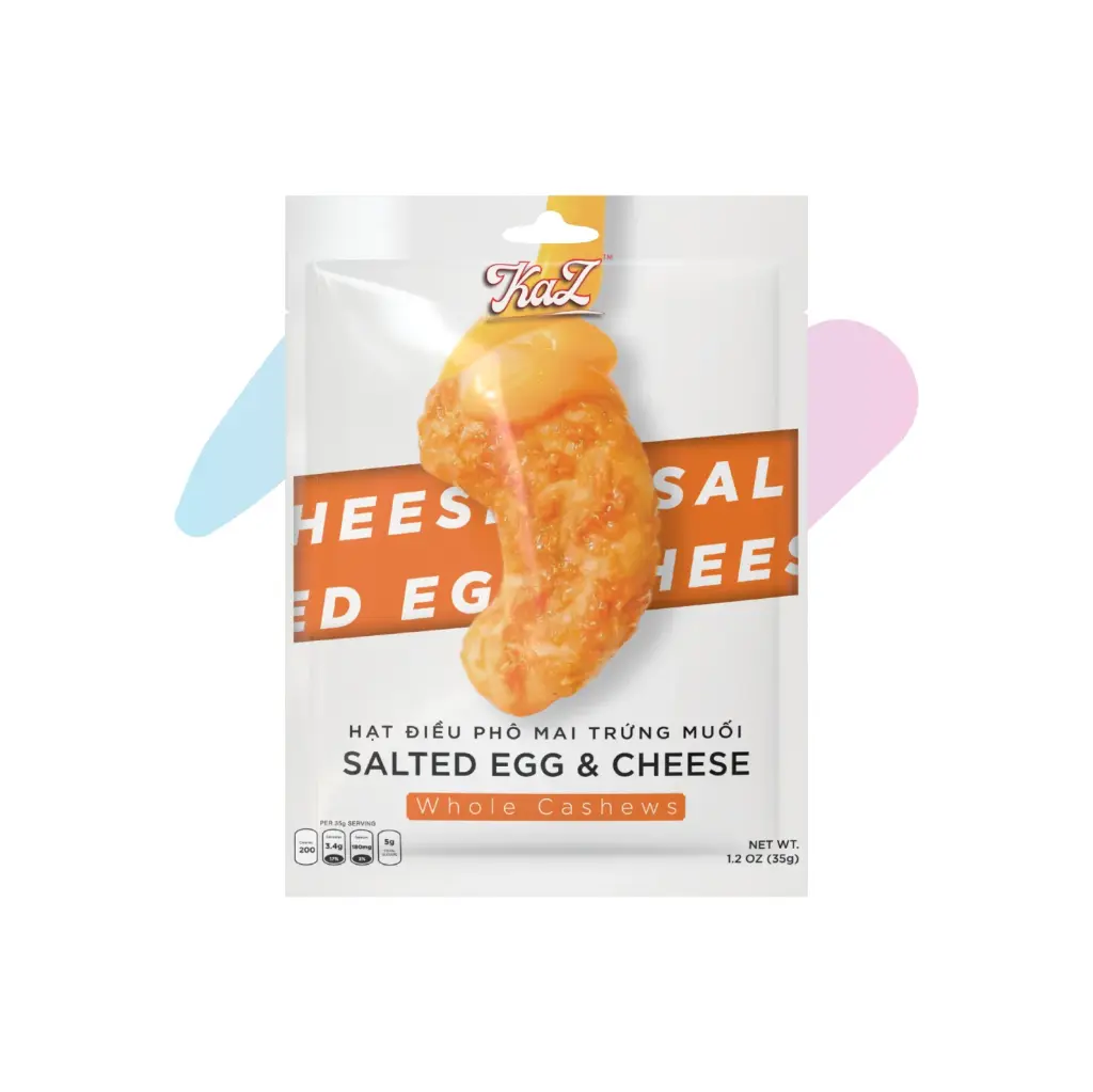 Kaz Salted Egg Yolk & Cheese Cashews (1.23oz Pack)