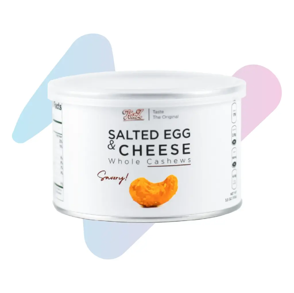 Kaz Salted Egg Yolk & Cheese Cashews (3.53oz Can)