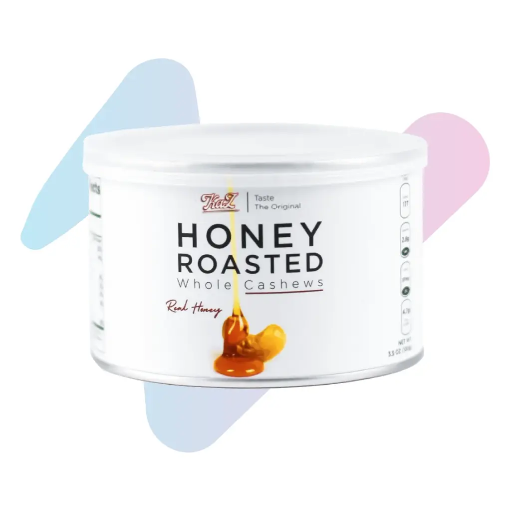Kaz Honey Roasted Cashews (3.53oz Can)
