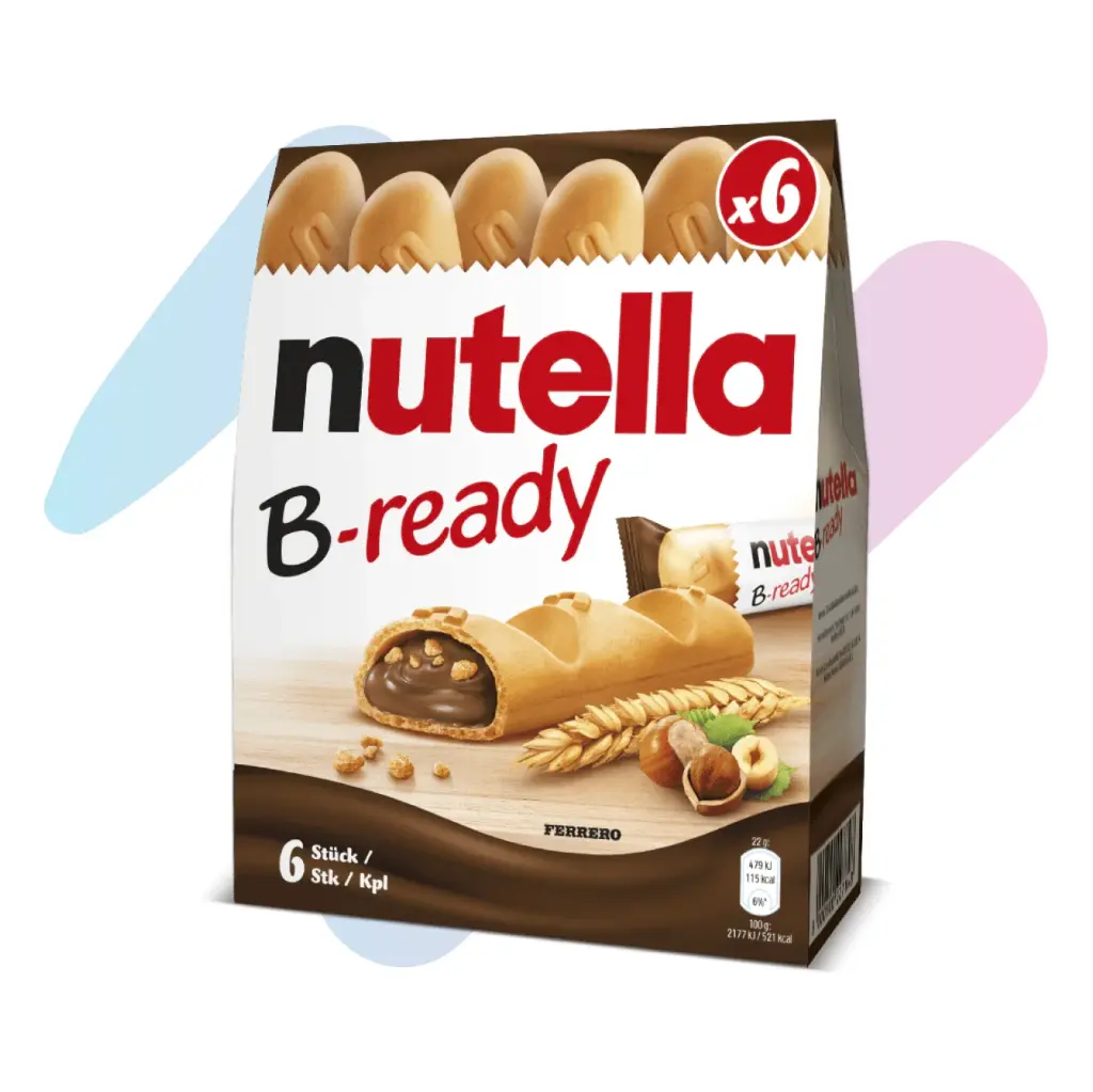 Bánh Mì Nutella B-ready Nhân Socola Hạt Phỉ (Hộp 132g - 6 Gói 22g)