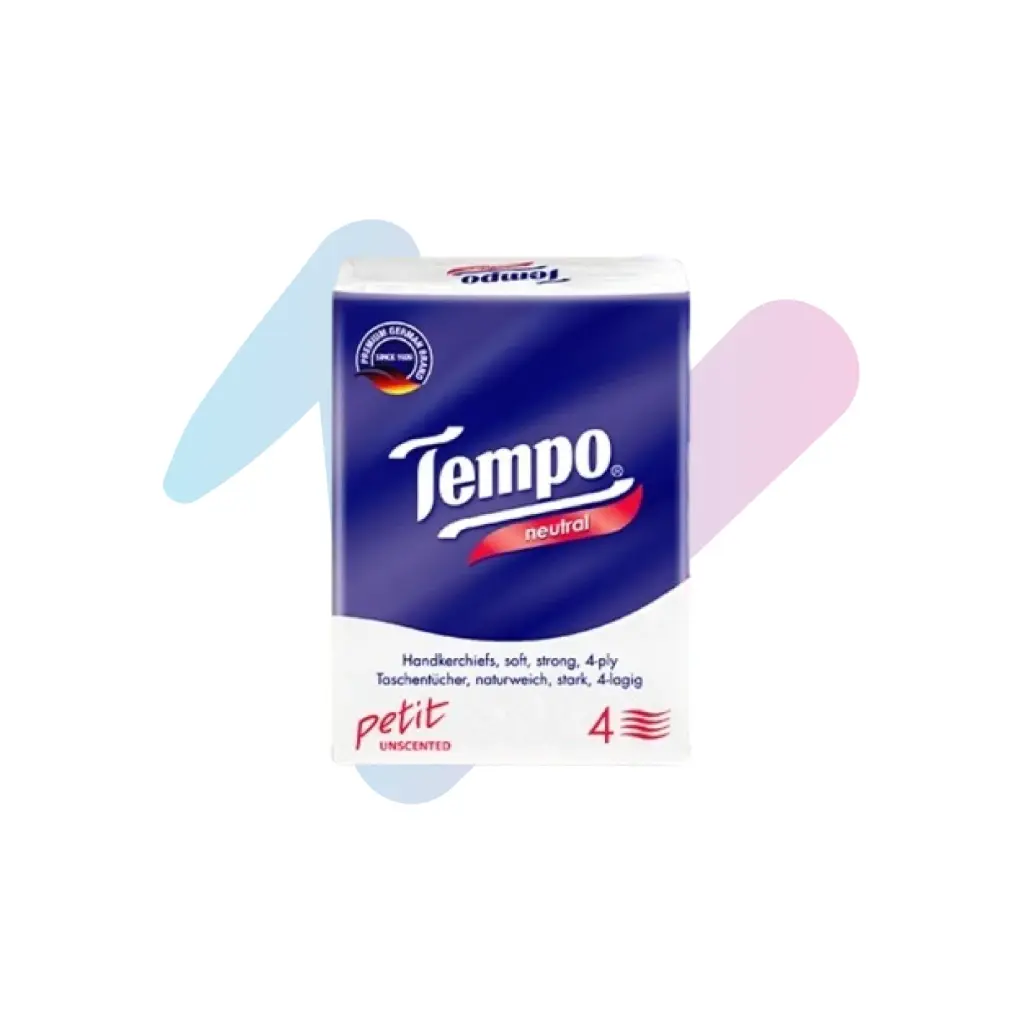 Khăn Giấy Bỏ Túi Tempo Petit 4 Lớp Không Mùi Mini (Gói 7 Tờ)